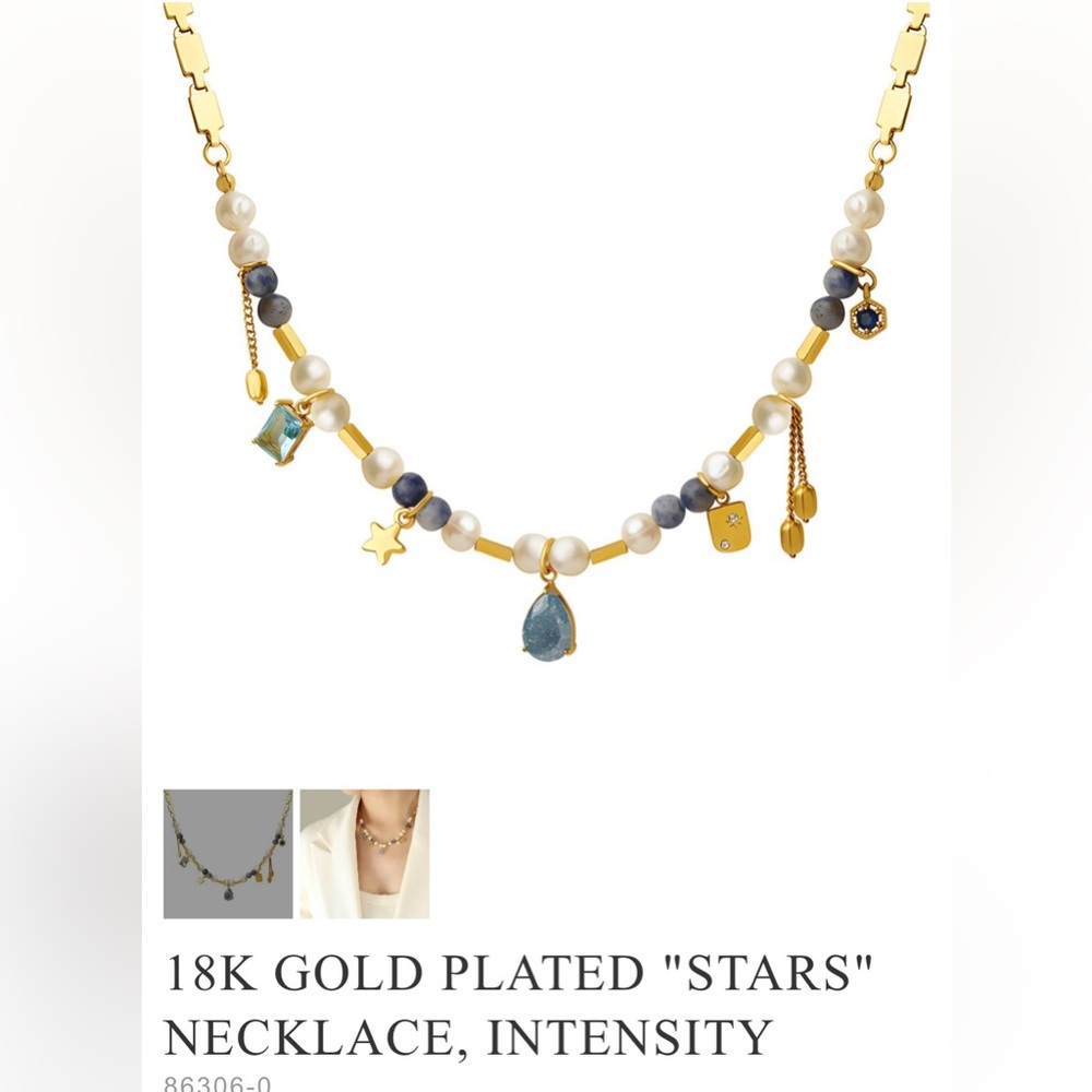 18k Gold plated  Freshwater Pearl Natural Stone Beaded !